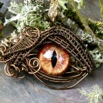 Gothic Steampunk Bronze Evil Eye Pendant