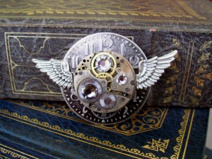 Aviator steampunk pin