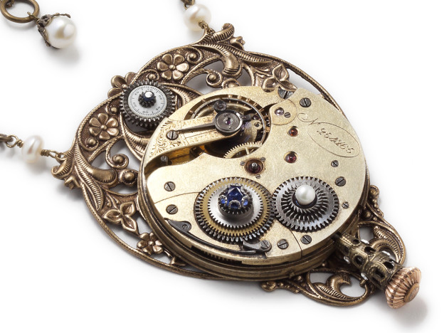 Steampunk jewelry necklace